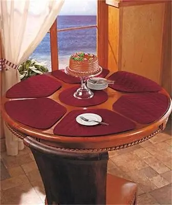 $25.95 • Buy 7-pc Round Dining Kitchen Table Wedge-shaped Place Mat Set Burgundy Green Or Red