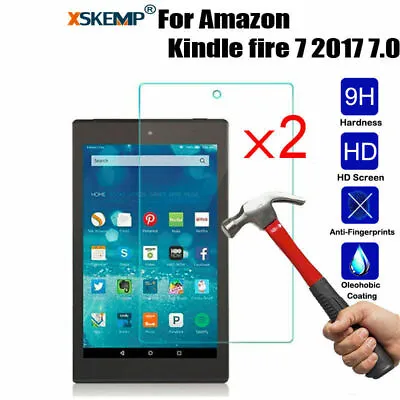 2X Premium Tempered Glass Screen Protector For Amazon Kindle Fire 7 HD8 HD10 • $13.79