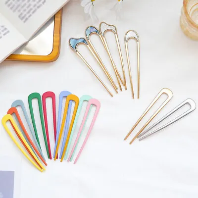 $1.80 • Buy Metal Hair Pin Clips U Shaped Fork Stick French Hairstyle For Thick Long Hair