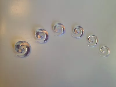 1 Pair 8g - 00g Clear Acrylic Spiral Tapers  Choose Your Size  • $1.99