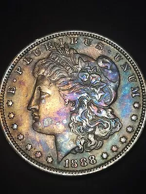 1888 S Silver Plated Copper Morgan Toned • $18.64