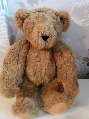 Vintage Vermont Teddy Bear 16  Plush Stuffed Animal Shaggy Curly Honey • $14.99