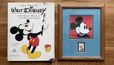 Mickey Mouse Print With Vintage Disney Stamp FRAMED + Art Of Walt Disney Book • $39.99