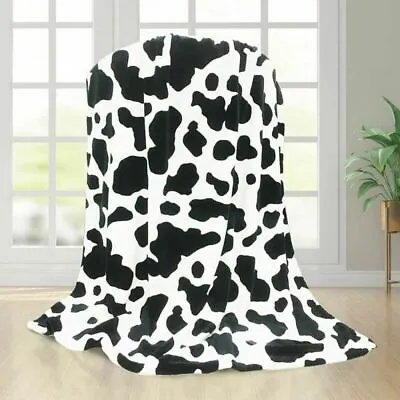 Cow Print Soft Microfiber 4 Sizes Kid Adults Blanket For Baby SeatCouchSofa  • £20.40