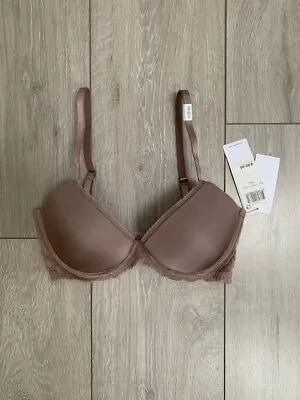 Calvin Klien Seductive Comfort Demi Lace Bra Chai Latte Size 32d New • £29.99