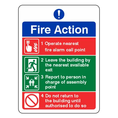 £1.72 • Buy Fire Action Notice Sign - Operate Nearest Alarm