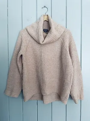 J. Crew Point Sur Mohair Ribbed Turtleneck Sweater XS Pink Chunky Wool J6324 • $24.95