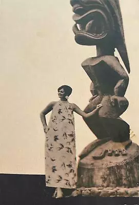 $175 • Buy 1960's Tiki Statue Menu CROUCHING LION INN Restaurant Kaaawa Oahu Hawaii