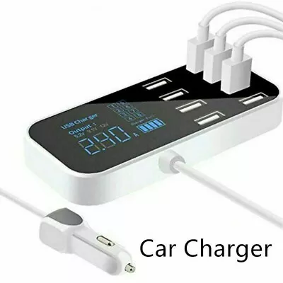 8 Ports Car USB Fast Charger Multi USB Phone Charger Station With LCD Display US • $14.72