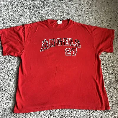 Vintage Anaheim Angels T Shirt 2XL Red Lee Sport MLB #27 Vladimir Guerrero Y2K • $14.87