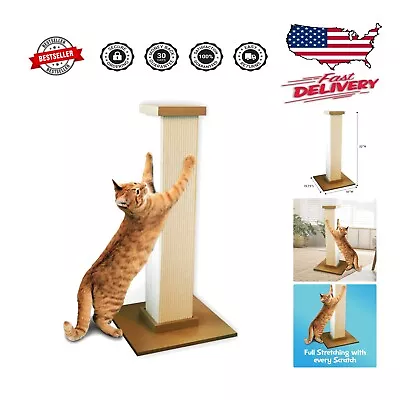 Luxurious Sisal Fiber Scratching Post Tower: Modern Design For Cat Enthusiasts • $87.99