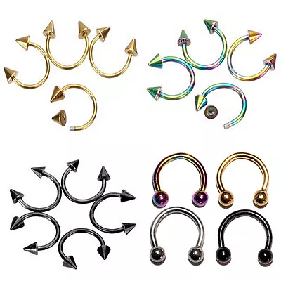 $1.32 • Buy Horseshoe Bar Lip Nose Septum Ear Ring Body Piercing Jewelry Stainless..x
