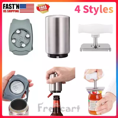 Can Opener Jar Lid Beer Bottle Cap Catcher Stainless Steel Bar Kitchen Tool Soda • $5.82