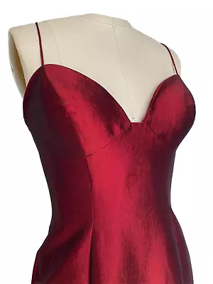 Red Dress Ballgown Size 6 Prom Dress Burgundy Lace Up Dress Mermaid Gown Sz6 • $149.92