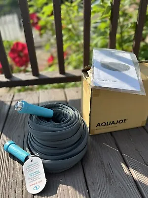 Aqua Joe Ultra Flexible Kink Free Fiberjacket Garden Hose 50-Foot Metal Fittings • $22