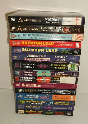 Lot Of 15 Vintage Sci Fi Tv Tie In  Books -  Babylon 5 Seaquest Quantum Leap+ • $35