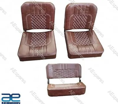 Complete Seat Cushion Set Diamond Cut For Military Jeeps Ford Willys MB GPW • $628.51