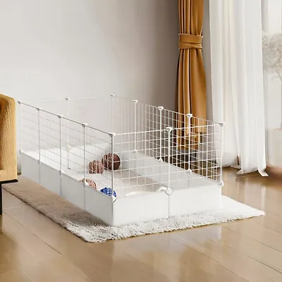 24 Panels Enclosure Pet Fence Crate Cage Dog Pen Puppy Rabbit Playpen Indoor DIY • £17.94