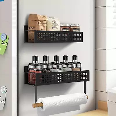 3 Pack Magnetic Spice Rack For Refrigerator With Paper Towel Holder Spice Organ • $19.88