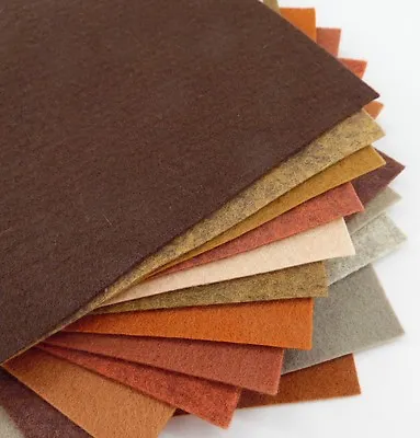 15 - 9 X12  Brown Colors Collection - Merino Wool Blend Felt Sheets • $18.75