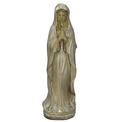 Madonna Virgin Mary Blessed Mother Ceramic Statue Beige Brown 8.5” • $29.99