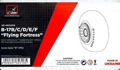 Armory Models 1/32 B-17B/C/D/E/F FLYING FORTRESS WEIGHTED WHEELS TYPE  B  (FS) • $16.99