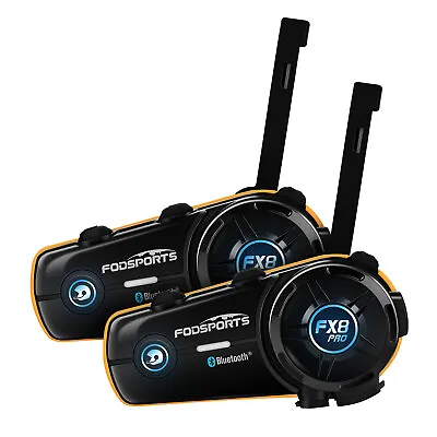 2x FX8 Pro Bluetooth Motorcycle Helmet Intercom Headset 8 Riders Wireless 1000m • $162.99