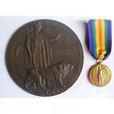 £360 • Buy WW1 Death Penny Plaque And Victory Medal JOSEPH JENNINGS - Researched
