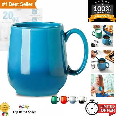 Large Capacity 20 Oz Ceramic Coffee Cups With Comfort Handle - Gradient Blue • $20.99