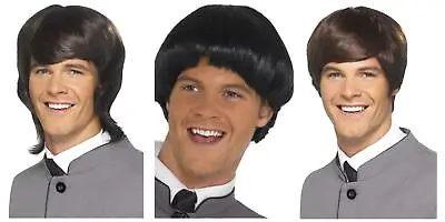 Adult 1960s Boy Band Male Mod Singer Icon Fancy Dress Party Wig • £11.78