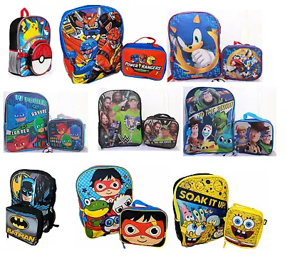 Little Boys School Backpack Lunch Box Set Cartoon Book Bag Kids Children Heroes • $24.99