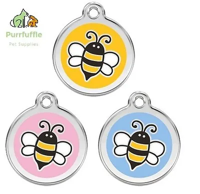 Red Dingo Bumble Bee Engraved Dog / Cat Identity Personalised Id Tag 3 Colours • £9.90