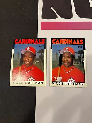 1986 Topps Vince Coleman Rookie Baseball Card #370 St. Louis Cardinals Lot (2) • $1.99