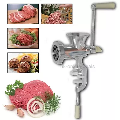 Heavy Duty Meat Mincer Grinder Manual Hand Operated Kitchen Beef Sausage Maker • £13.97