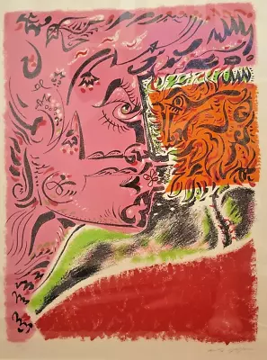 1960s Signed Orig André Masson_ Dame Au Tournesol _Surreal Lithograph #128/200 • $950