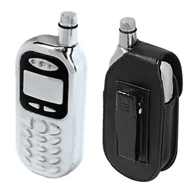 4oz Stainless Steel Liquor Hip Flask Screw Cap Cell Phone Design 5” X 2” X 3/4” • $10.99