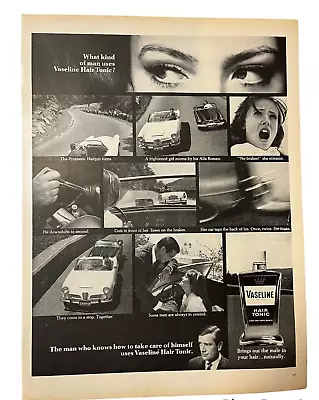 1967 Vaseline Hair Tonic Vintage Print Ad Barber Shop Salon Decor • $9.99