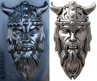 Mold DIY Viking Face Wall Sculpture Concrete Plaster Stone Viking Warrior W31 • $29.99