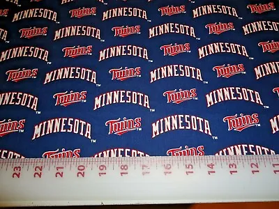 Vintage MLB Baseball Minnesota Twins Cotton Fabric 9  X 56   • $12.50