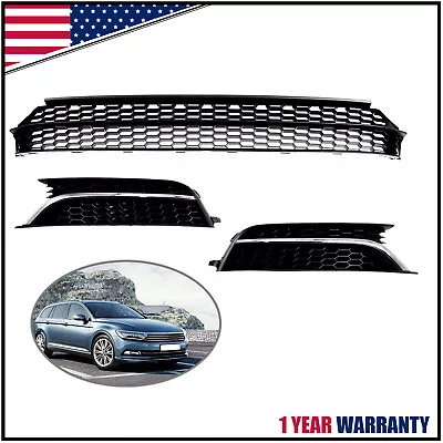 For VW Passat Front Bumper Radiator Lower Grille & Fog Light Cover Set 2012-2015 • $58.50