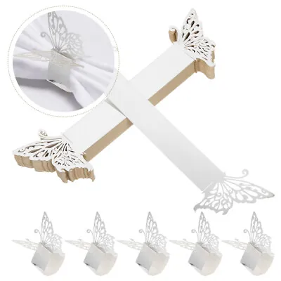 £7.53 • Buy  50 Pcs Paper Butterfly Napkin Buckle Wedding Party Favors Metal Holders