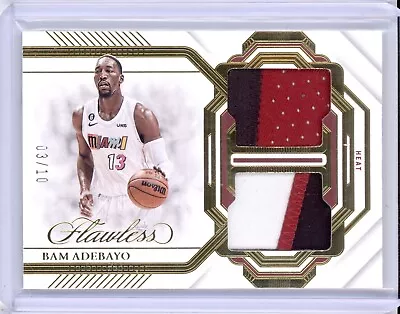 Bam Adebayo 2022-23 Panini Flawless Dual Game-used Patch Gold 03/10 Heat  • $36