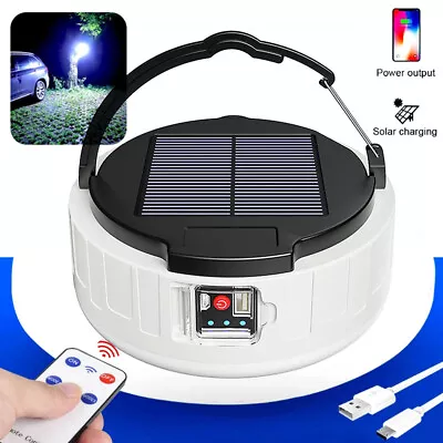 $16.90 • Buy Solar Camping Light LED Lantern Tent Lamp USB Rechargeable Outdoor Hiking Lights