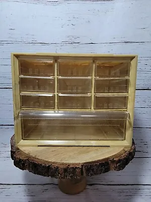 Vintage Akro-Mils Storage Cabinet 10 Drawers ~ Beige Ivory Swirl Color • $26.99