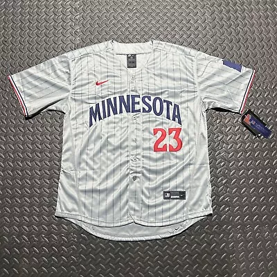 Adult Large MN Twins Royce Lewis Stitched Gray Pinstriped Jersey • $69.99