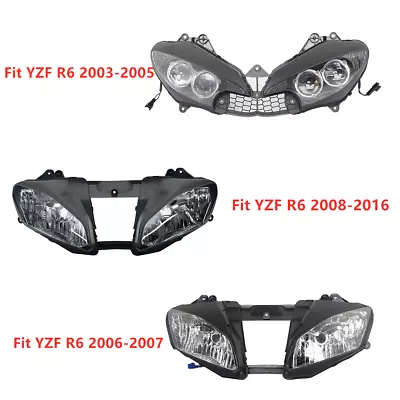 Black ABS Front Headlight Headlamp Fit For Yamaha YZF R6 YZFR6 03-05 06-07 08-16 • $62.99