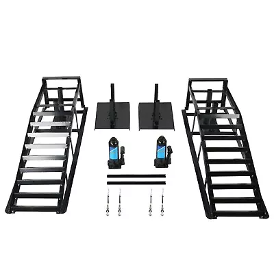 2 Pieces 5 Ton Black Heavy Duty Auto Car Truck Service Ramp Jack Hydraulic Lift • $183.99