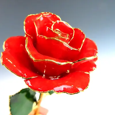 Real Rose Preserved And Dipped In 24 Kt. Gold 11  Red • $59.95