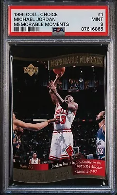 1996 UD Collectors Choice Michael Jordan Memorable Moments #1 Die Cut PSA 9 • $49