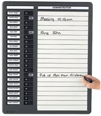 Indesign 20 Names In/Out And Drywipe Board Grey WPITDW20 • £153.52